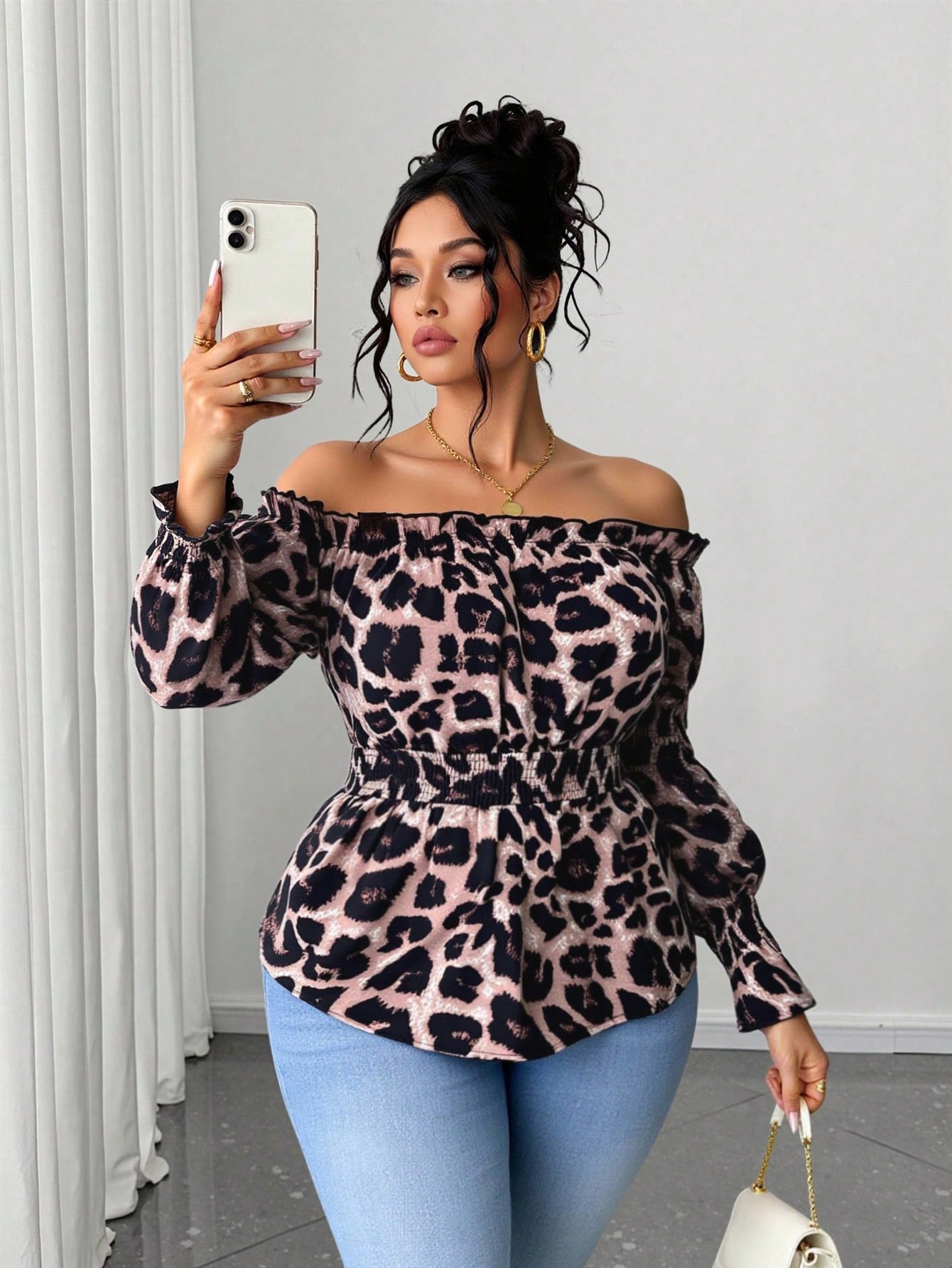 Off Shoulder Blouse - Blusa de Moda de Talla Grande