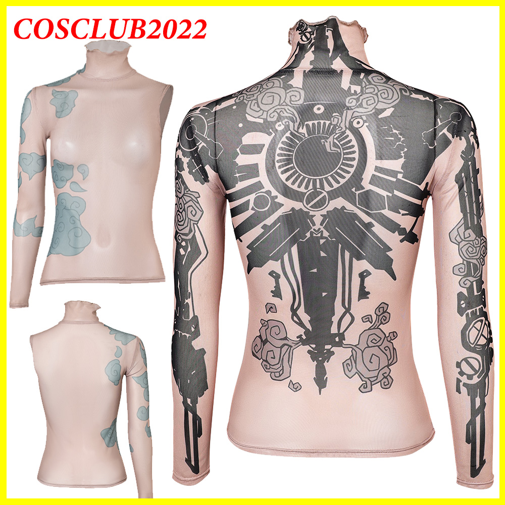 Summer Clothing Modest - Mujeres Arcane Jinx Cosplay camisa tatuaje
