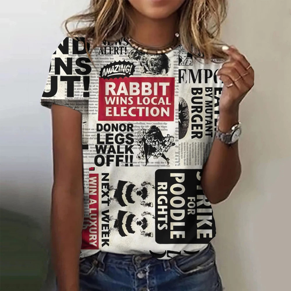 Summer Clothing Old Money - Camisetas con estampado 3D de periódico