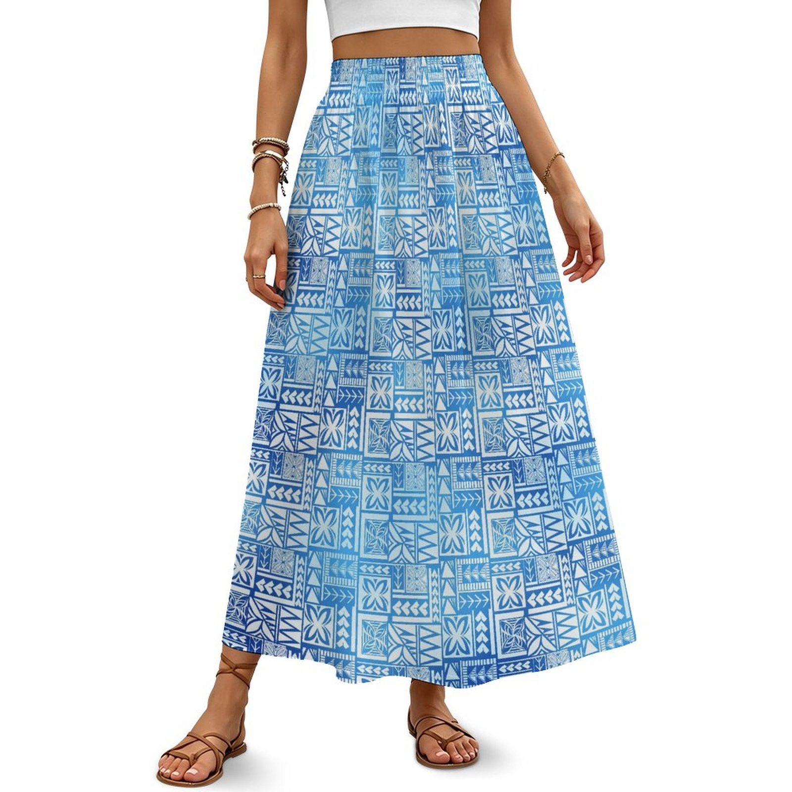 Summer Clothing Outlet - Falda Maxi con Estampado Tribal Polinesio,
