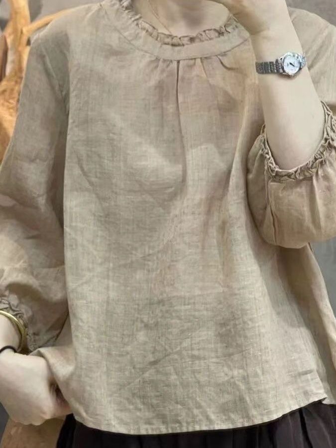 Summer Clothing Old Money - Elegante Camisa de Algodón y Lino