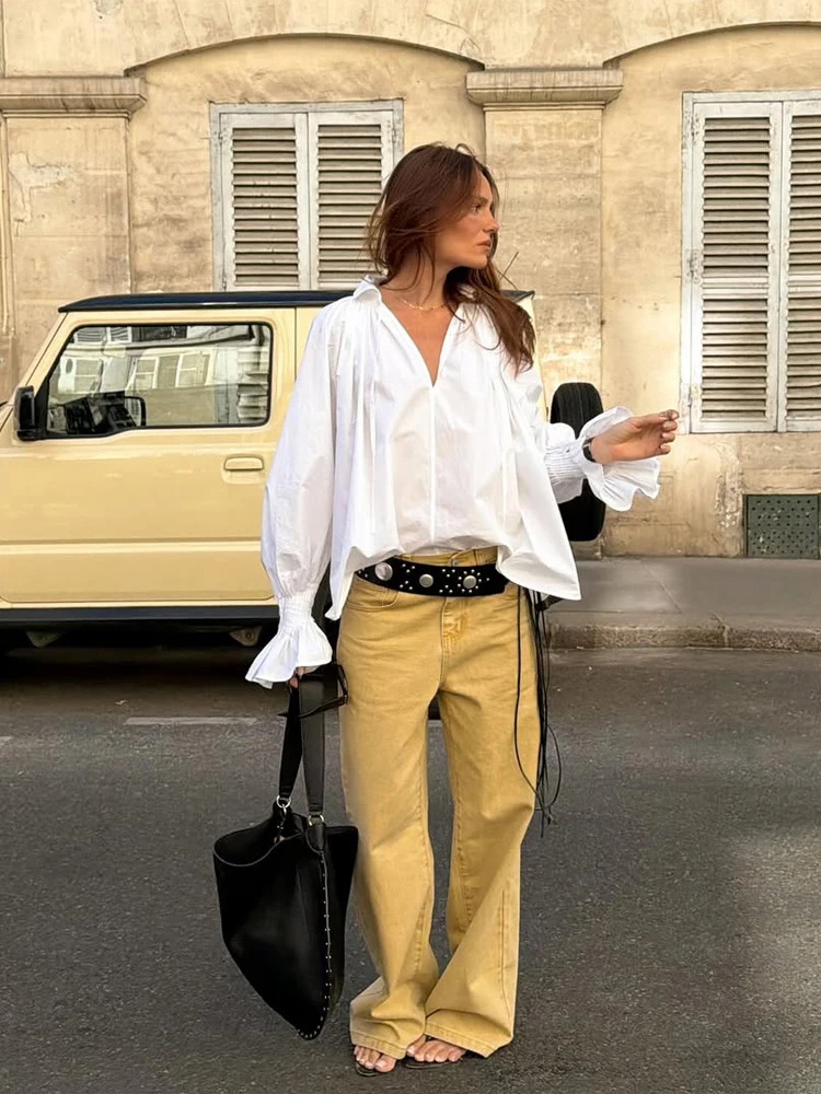 Blusa de mujer blanca con cuel - Tie Front Shirt reseña y precio