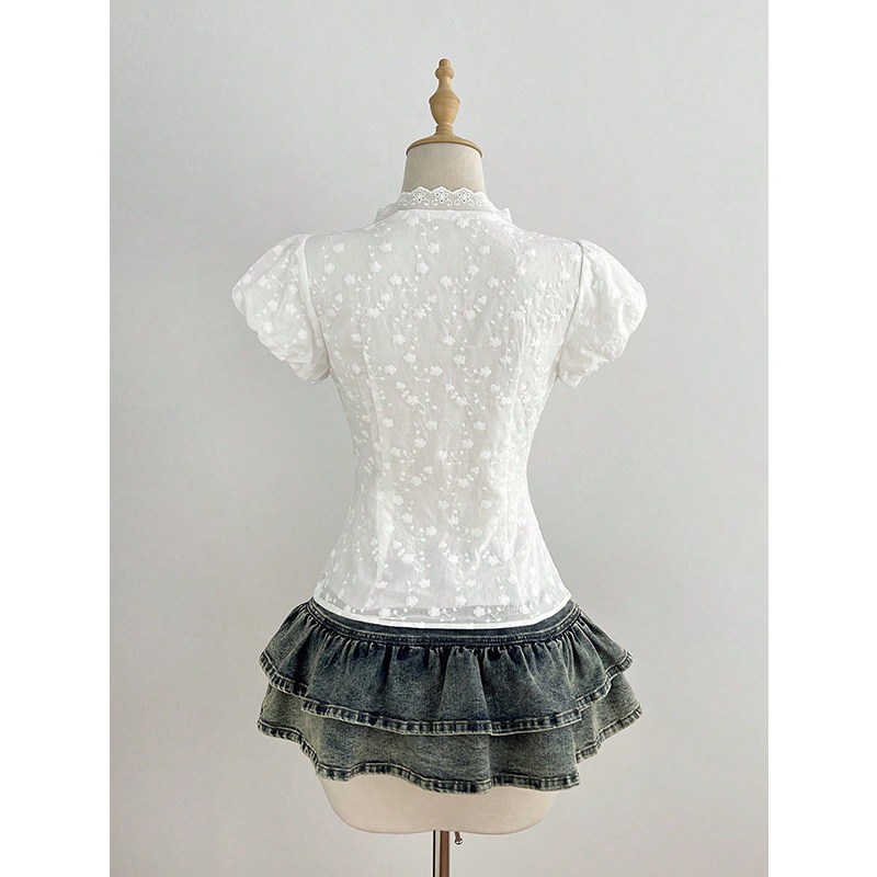 Blusa Benuynffy blanca con cue - Tie Front Shirt reseña y precio