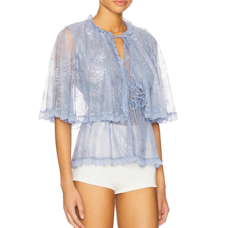 Blusa de malla Y2K elegante pa - Tie Front Shirt reseña y precio