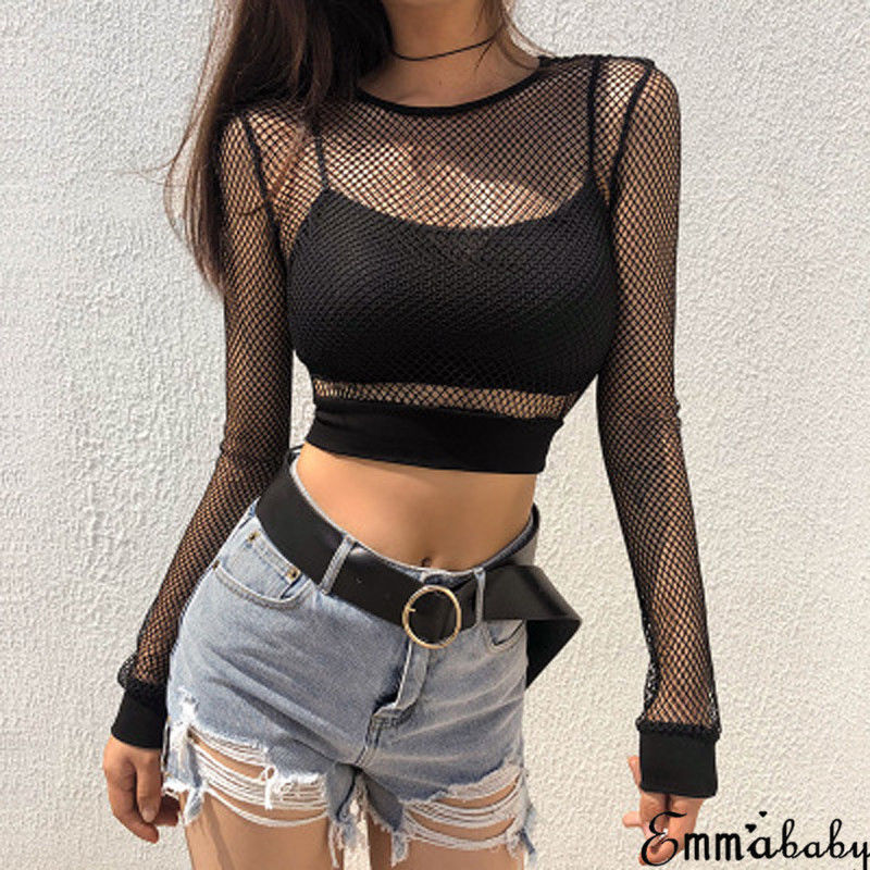 Top corto ajustado de malla ah - Summer Clothing Old Money reseña y precio