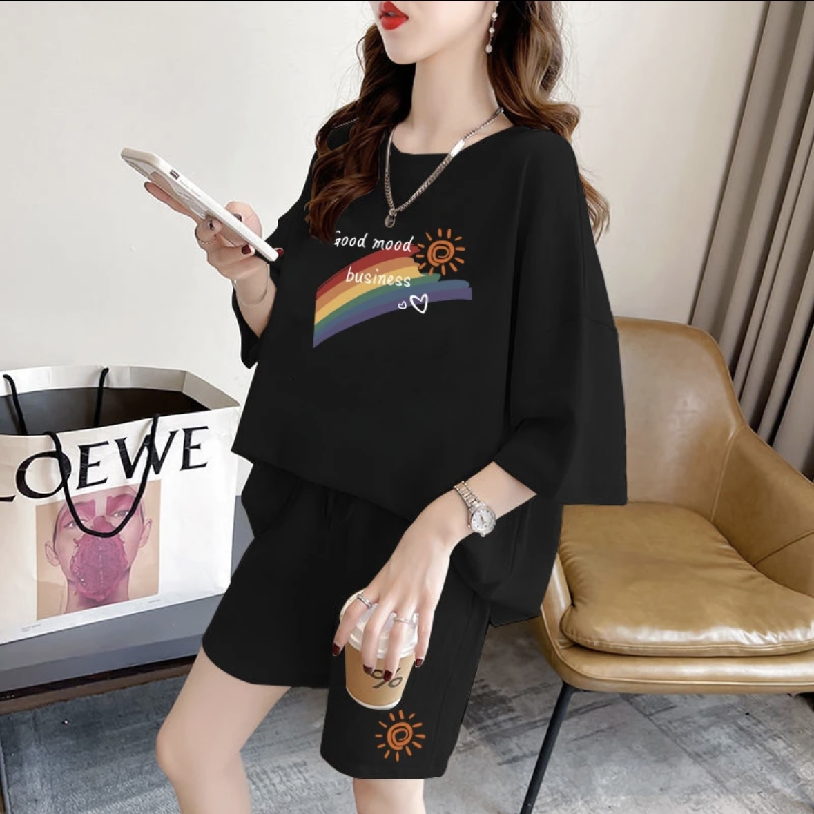 Conjunto de pantalones cortos  - Summer Clothing Sets Women reseña y precio